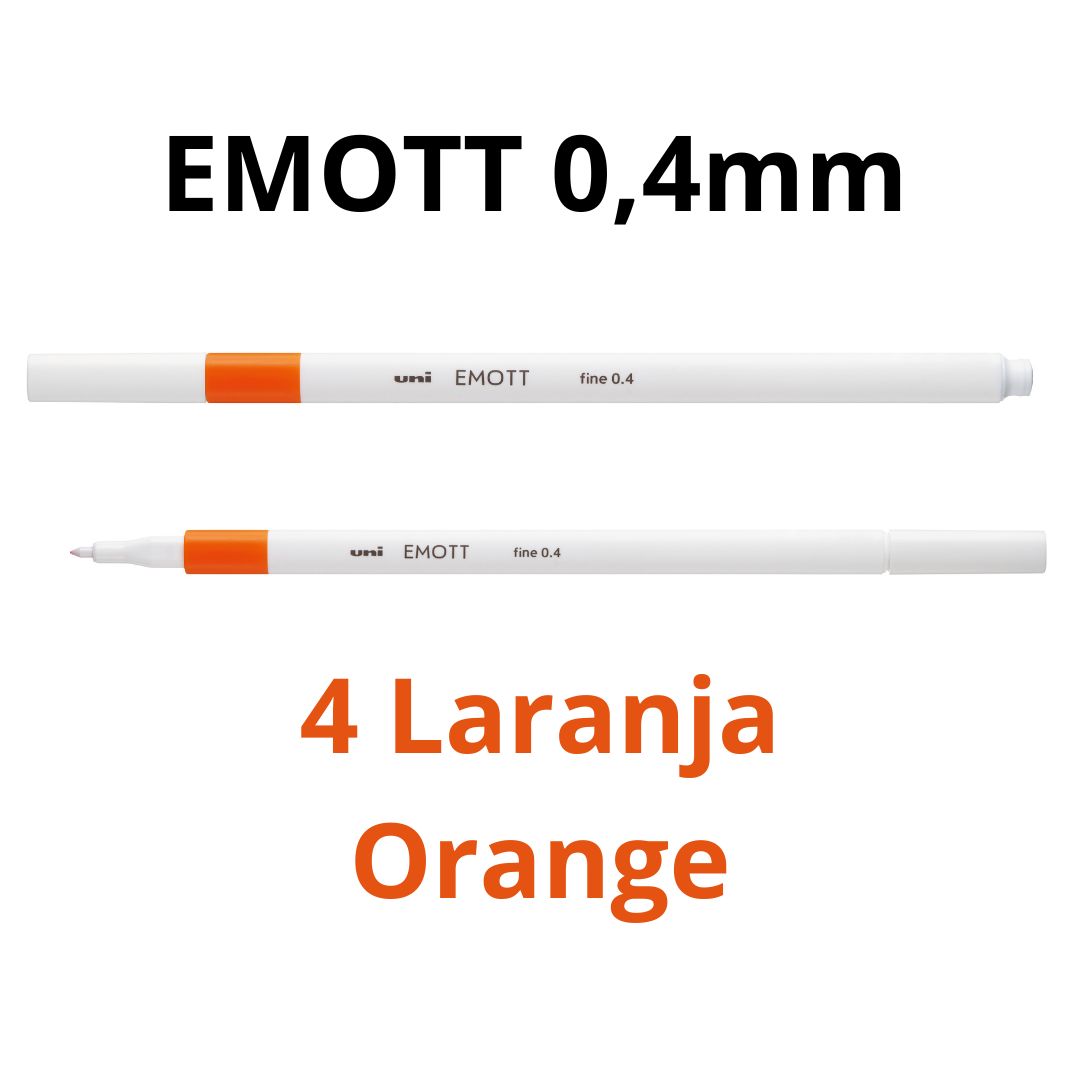 CANETA HIDROGRÁFICA EMOTT 0,4 UNI LARANJA 4