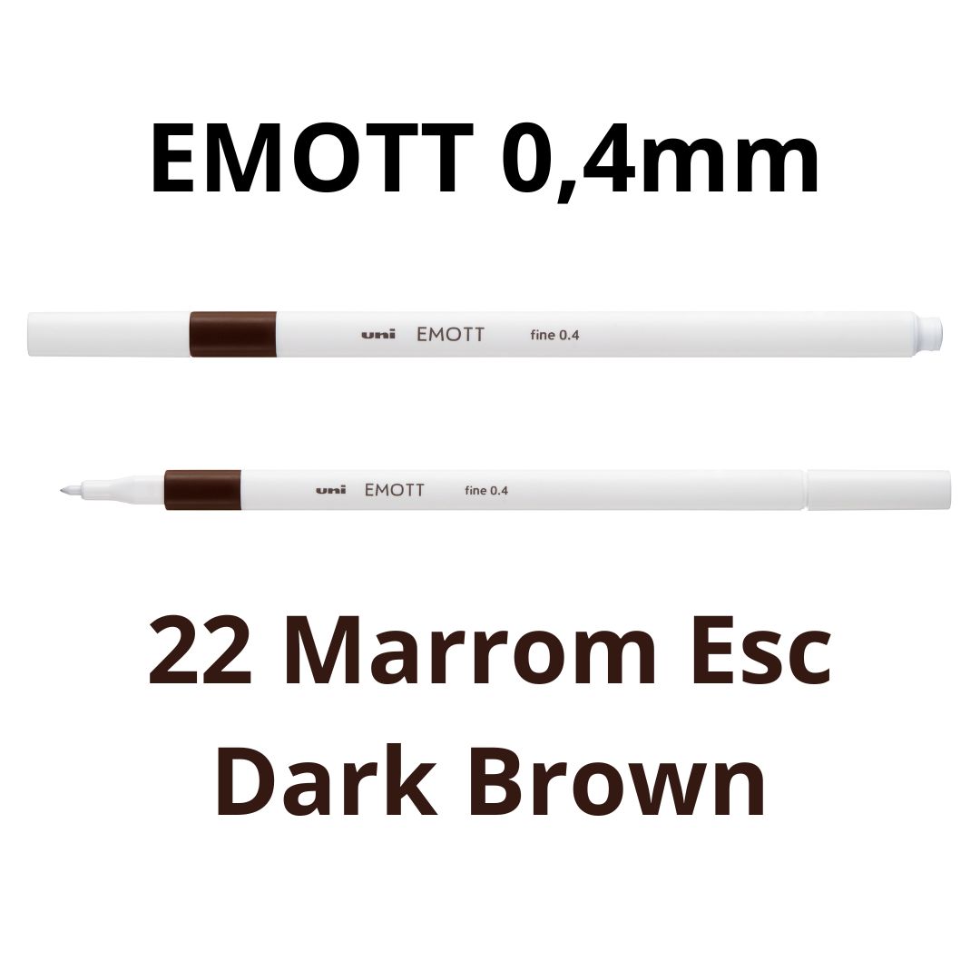 CANETA HIDROGRÁFICA EMOTT 0,4 UNI MARROM ESCURO 22