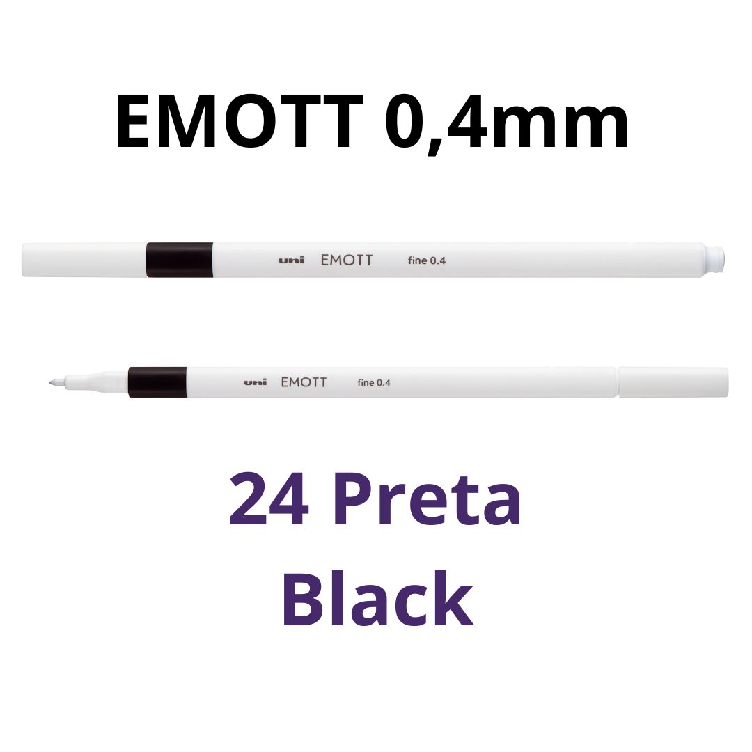 CANETA HIDROGRÁFICA EMOTT 0,4 UNI PRETA 24