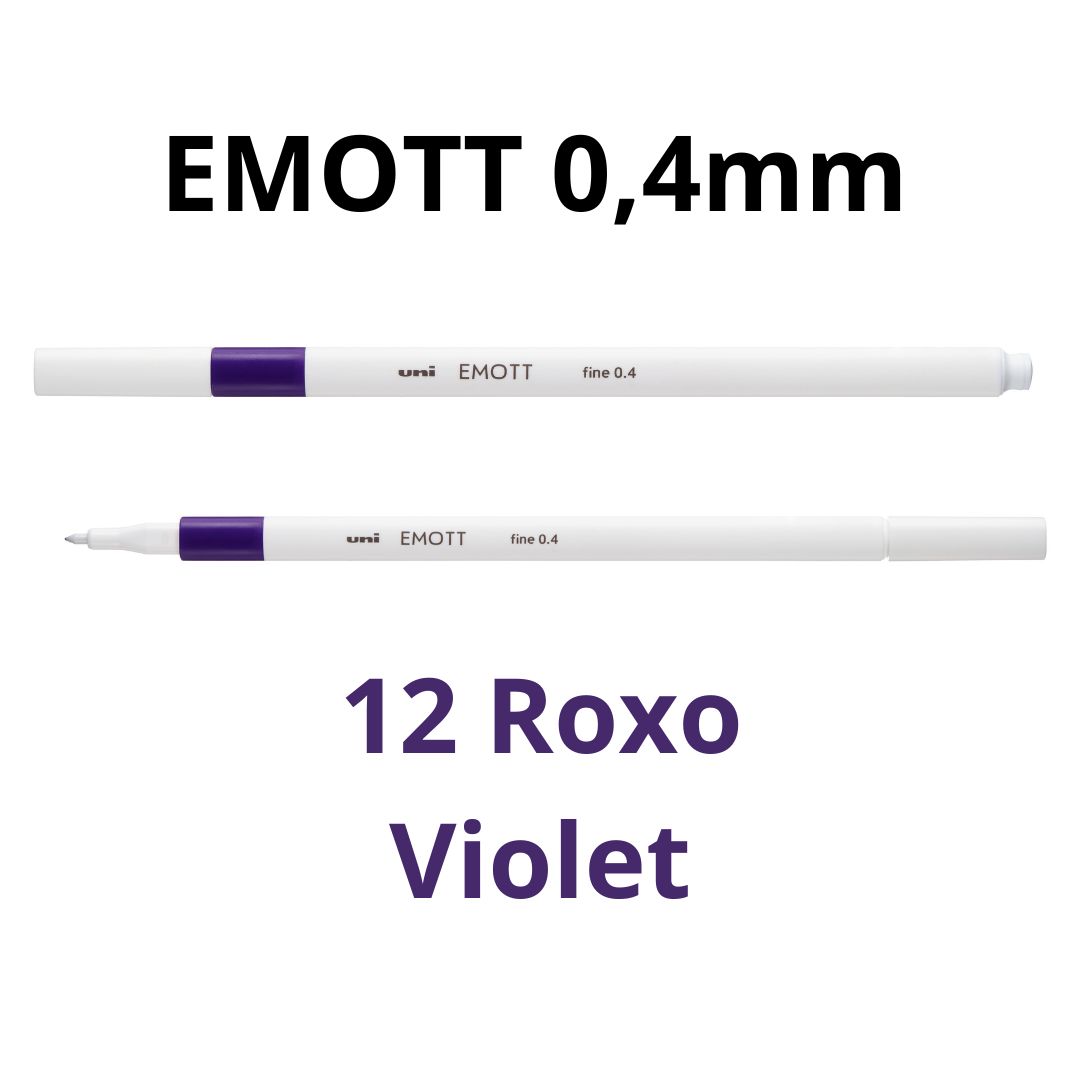 CANETA HIDROGRÁFICA EMOTT 0,4 UNI ROXO 12