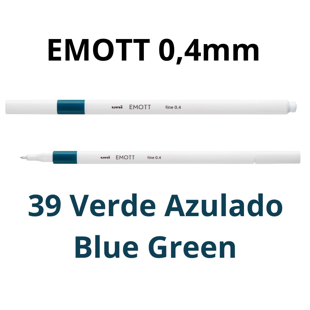 CANETA HIDROGRÁFICA EMOTT 0,4 UNI VERDE AZULADO 39