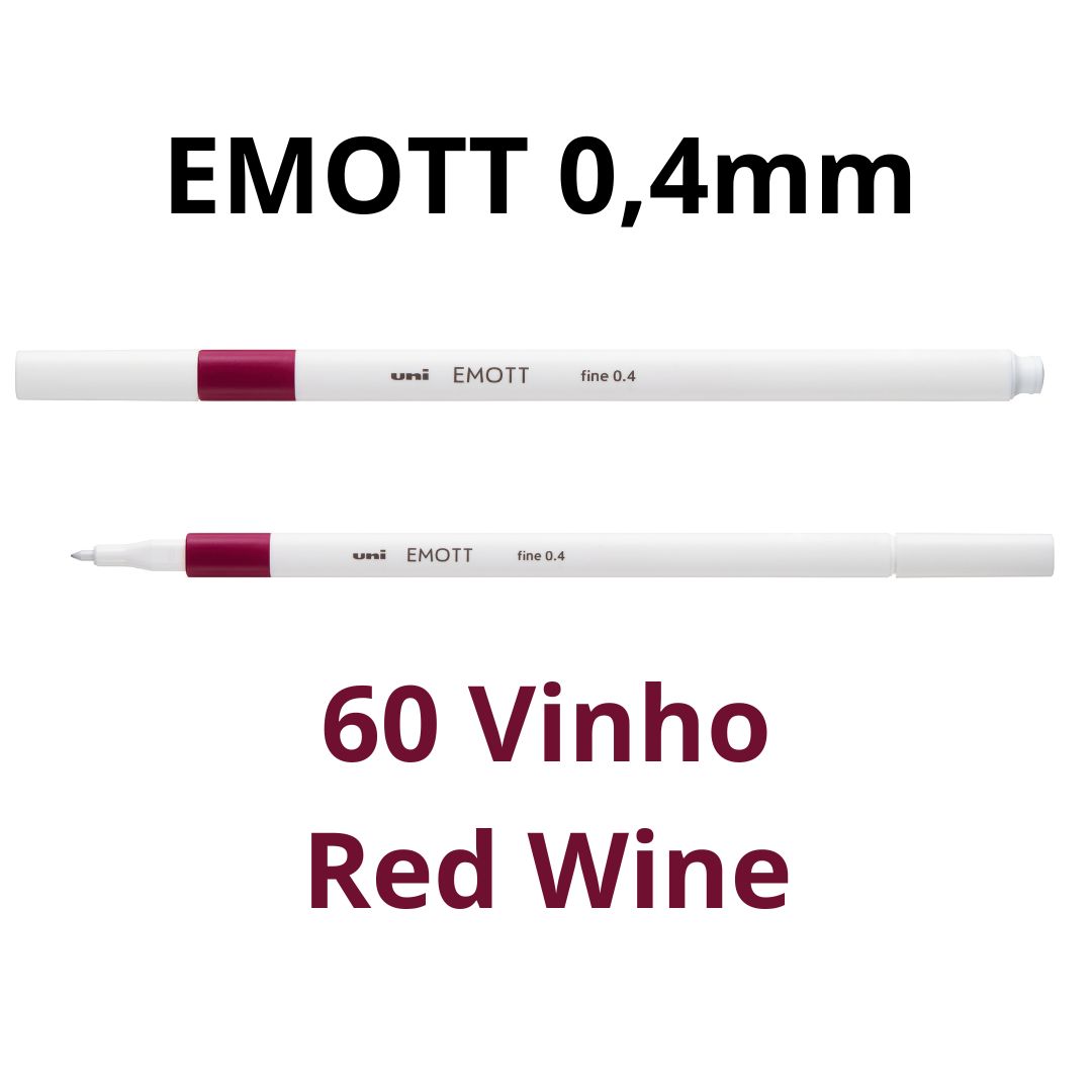 CANETA HIDROGRÁFICA EMOTT 0,4 UNI VINHO 60