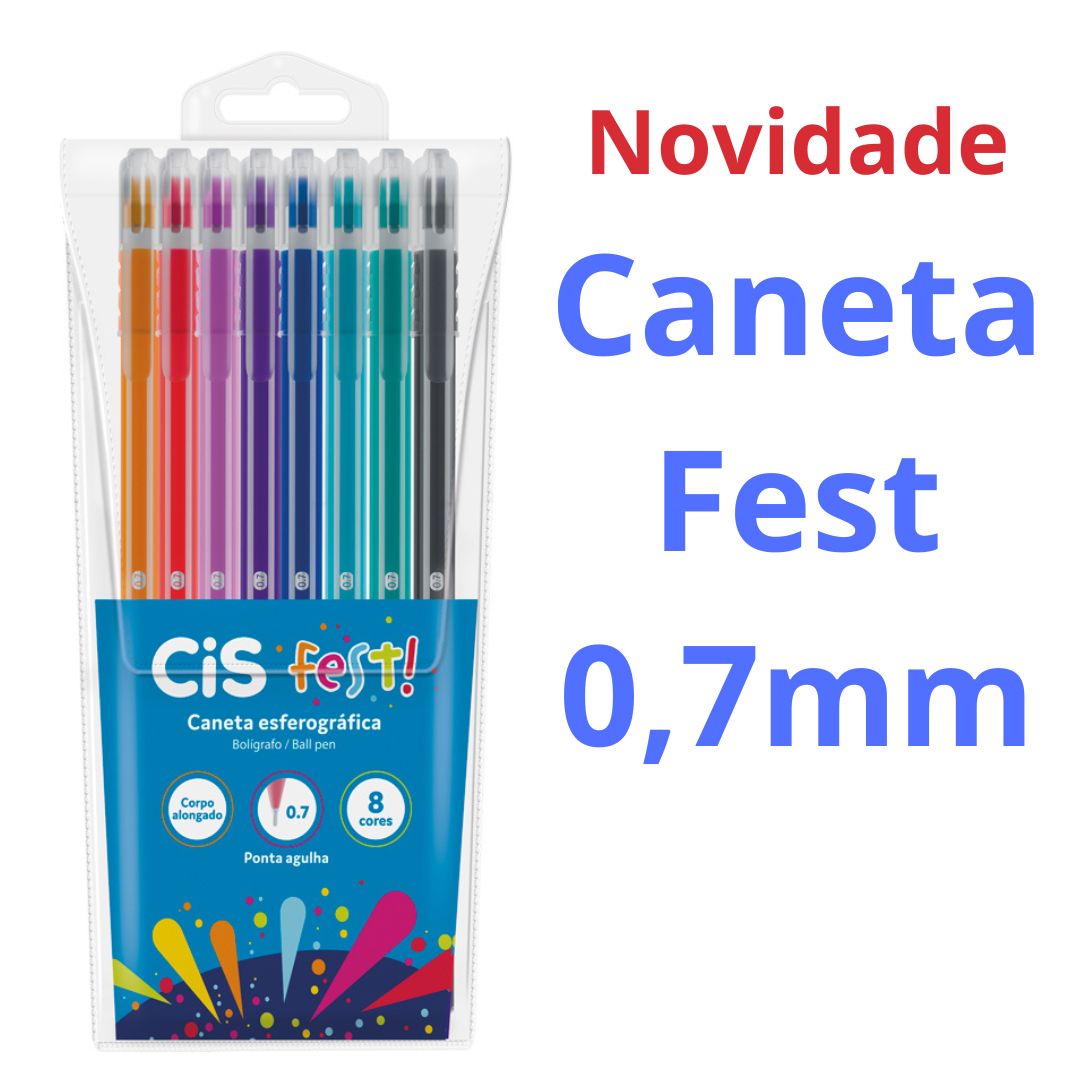 CANETA CIS FEST 0,7MM ESTOJO C/8