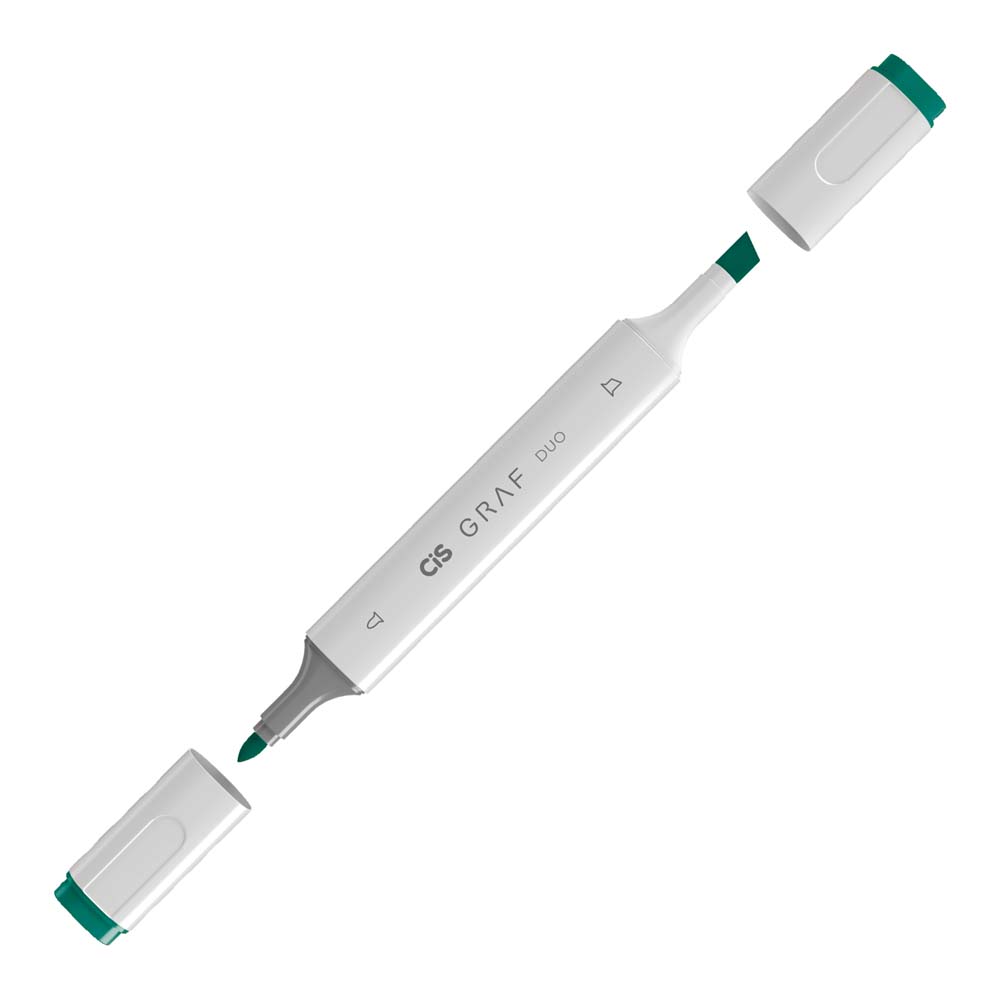 MARCADOR GRAF DUO CIS 2 PONTAS D053 TURQ.GREEN