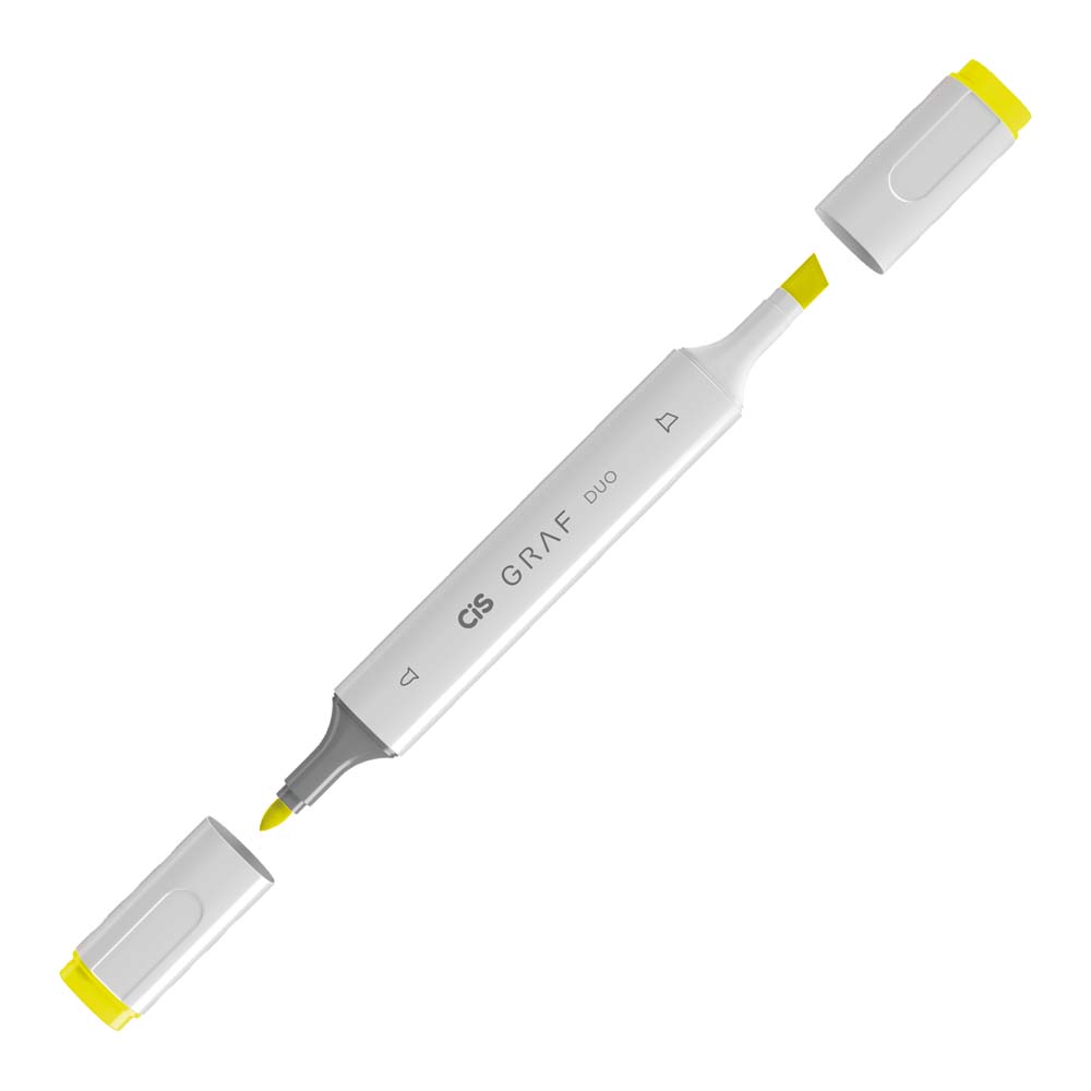 MARCADOR GRAF DUO CIS 2 PONTAS D123 FLUORESC.YELLO