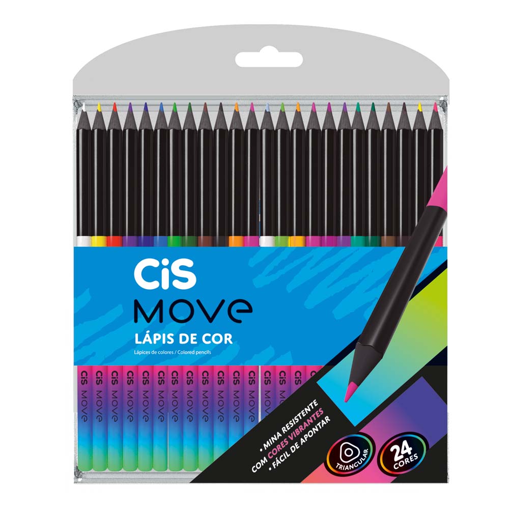 LÁPIS DE COR CIS MOVE 24 CORES