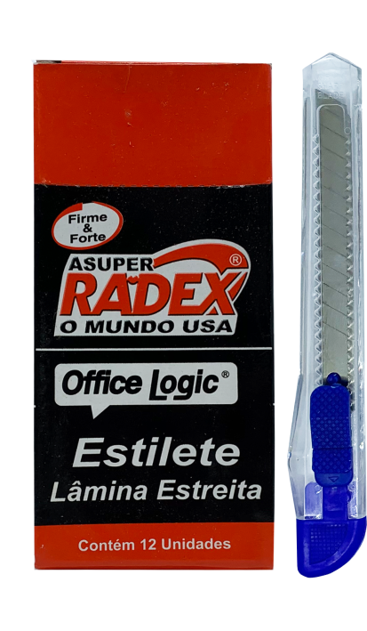 ESTILETE ESTREITO PLÁSTICO LOGIC RADEX C/12