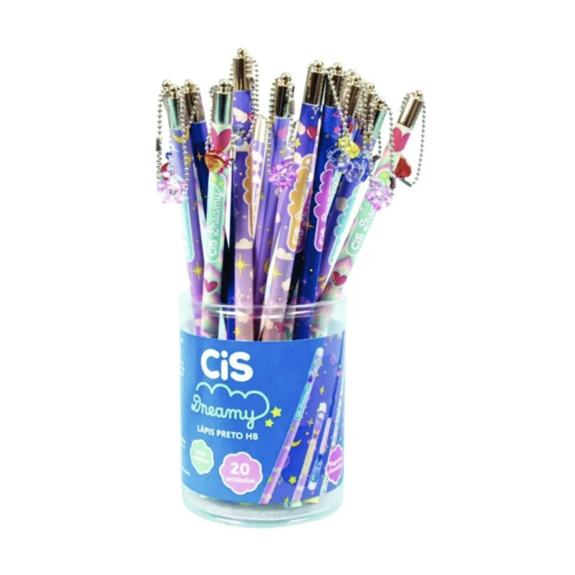 LÁPIS PRETO DREAMY CIS C/PINGENTE C/20