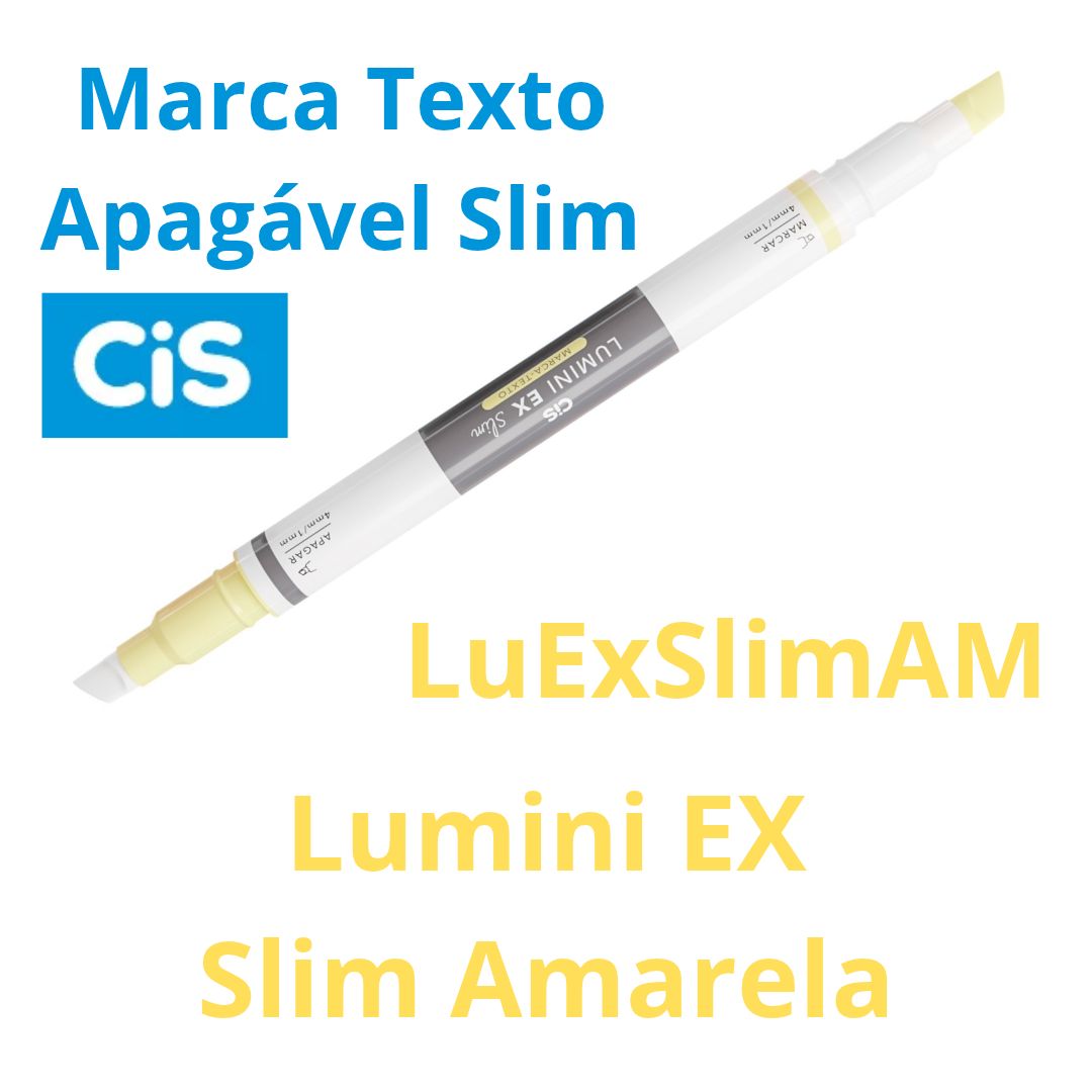 MARCA TEXTO CIS LUMINI EX SLIM APAGÁVEL C/6 AM
