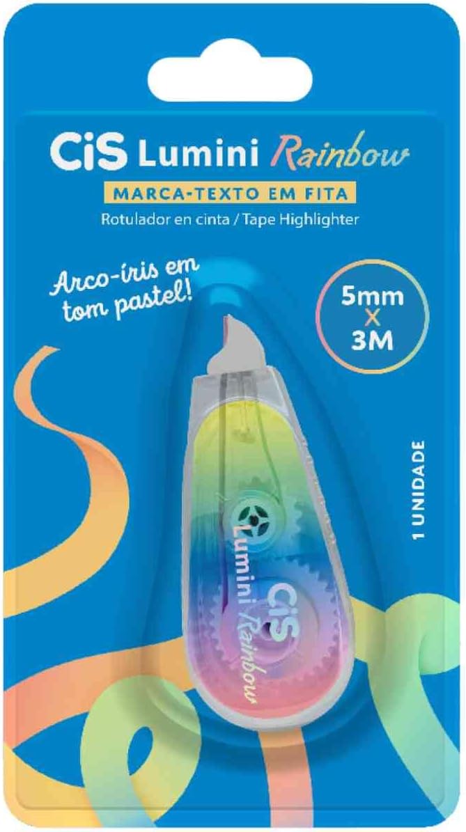 MARCA TEXTO EM FITA CIS LUMINI RAINBOW DP C/12
