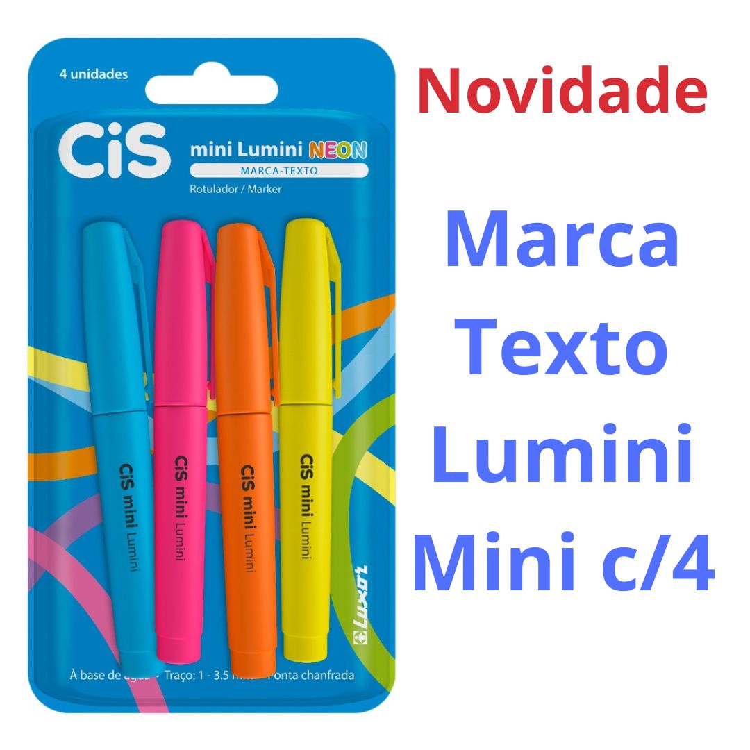 MARCA TEXTO CIS LUMINI MINI C/4 SORTIDO