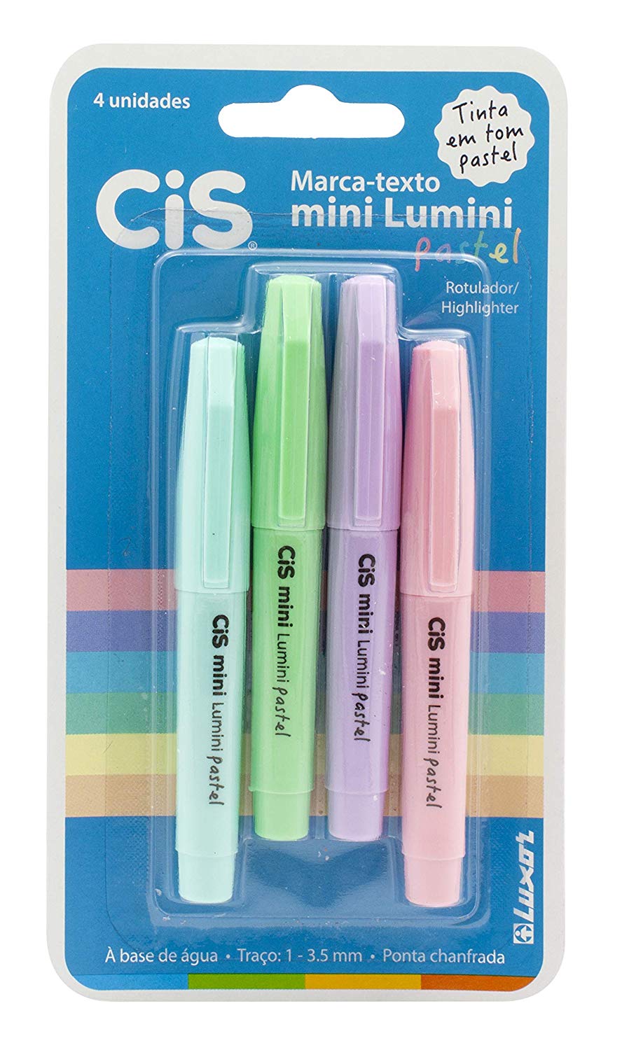 MARCA TEXTO CIS MINI LUMINI PASTEL EST.C/4