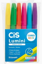 MARCA TEXTO CIS LUMINI NEON BLISTER C/6