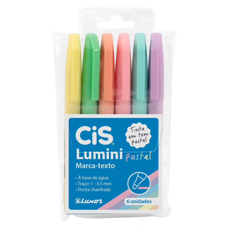 MARCA TEXTO CIS LUMINI PASTEL ESTOJO C/6