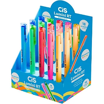 MARCA TEXTO CIS LUMINI RT RETRÁTIL DISP.C/18