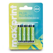 PILHA ALCALINA AAA 1,5V MAXPRINT C/4 (PALITO)