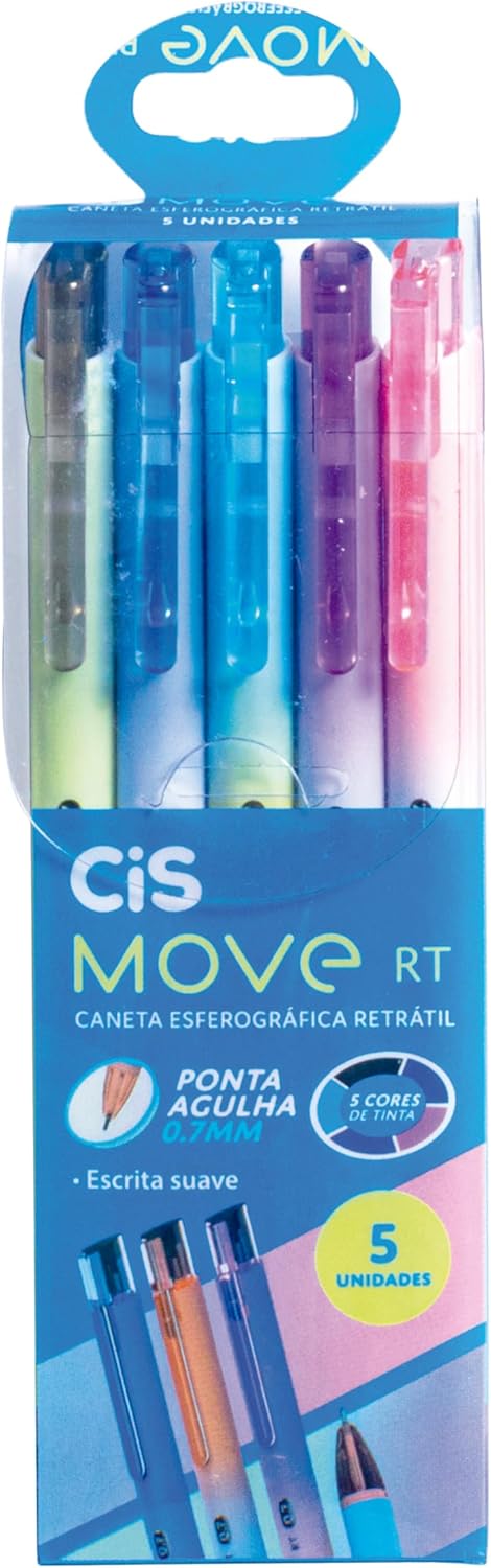 CANETA CIS MOVE RT 0,7 BLISTER C/5