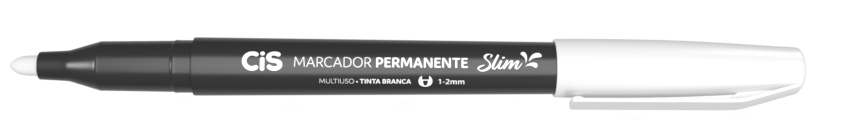 MARCADOR PERMANENTE SLIM CIS C/6 BRANCO