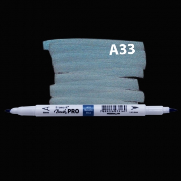 MARCADOR BISMARK BRUSH METALLIC PRO AZUL A33