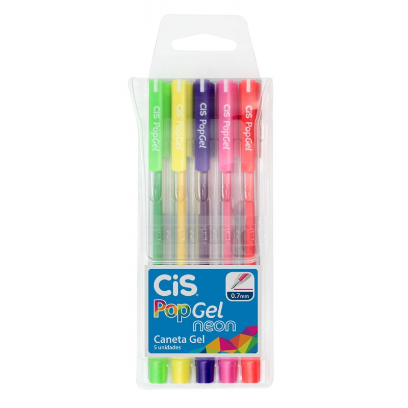 CANETA POP GEL NEON 0,7 CIS C/5