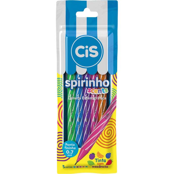 CANETA SPIRINHO SCENTS 0,7 CIS C/5 PERFUMADA