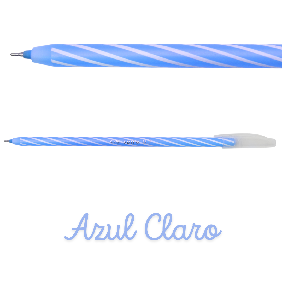 CANETA SPIRO 0,7 CIS CX C/12 AZUL CLARO