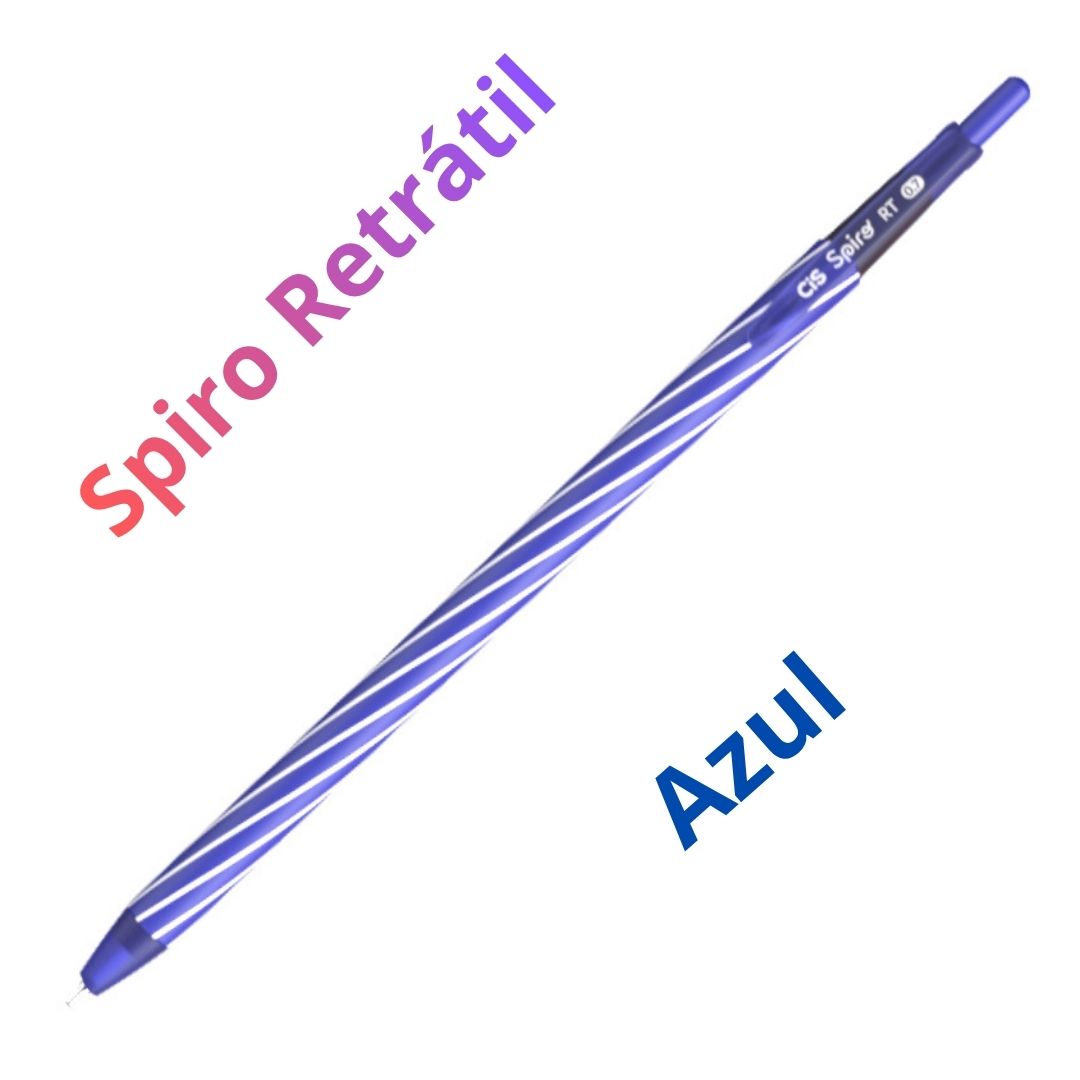 CANETA SPIRO RT 0,7 CIS RETRÁTIL C/12 AZUL