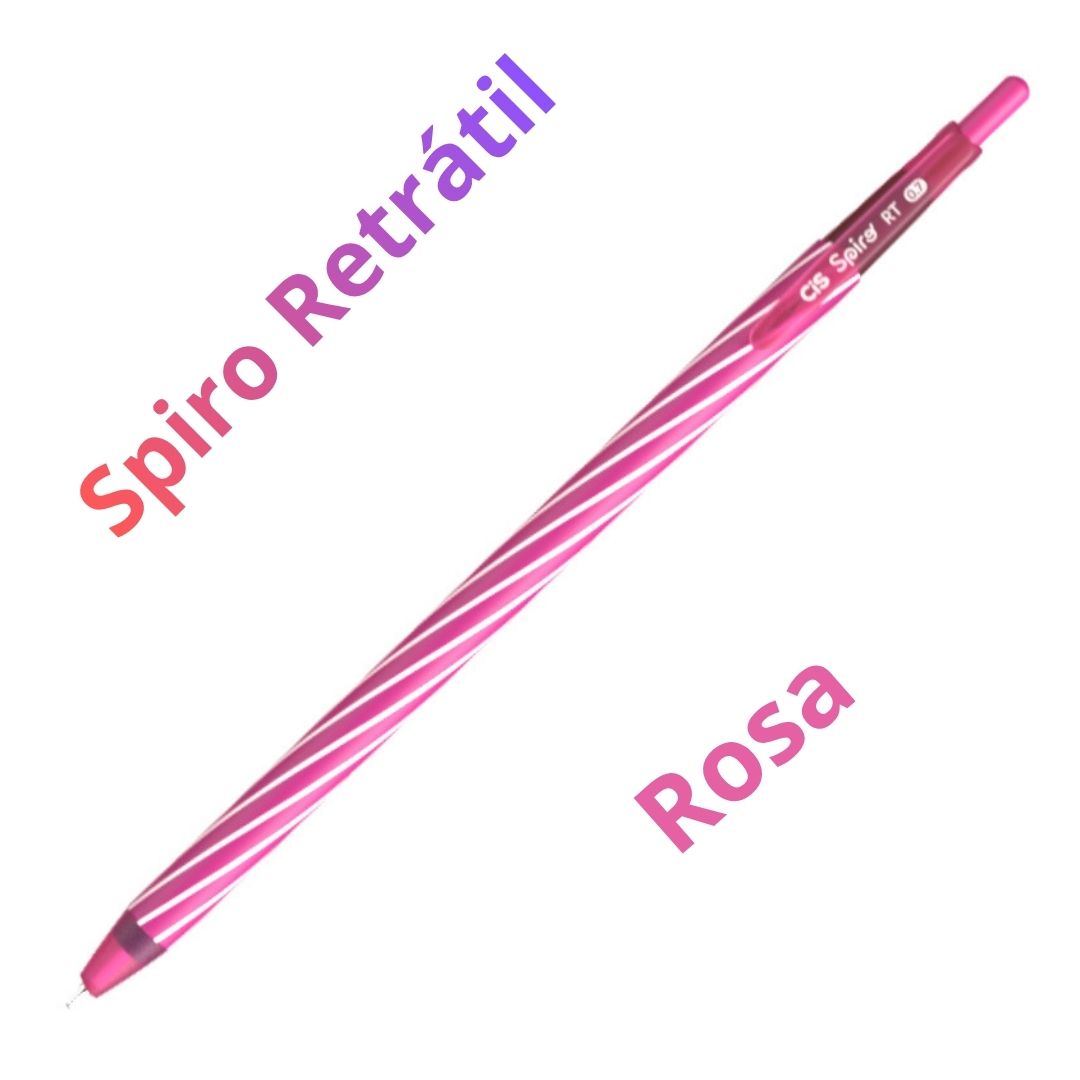 CANETA SPIRO RT 0,7 CIS RETRÁTIL C/12 ROSA