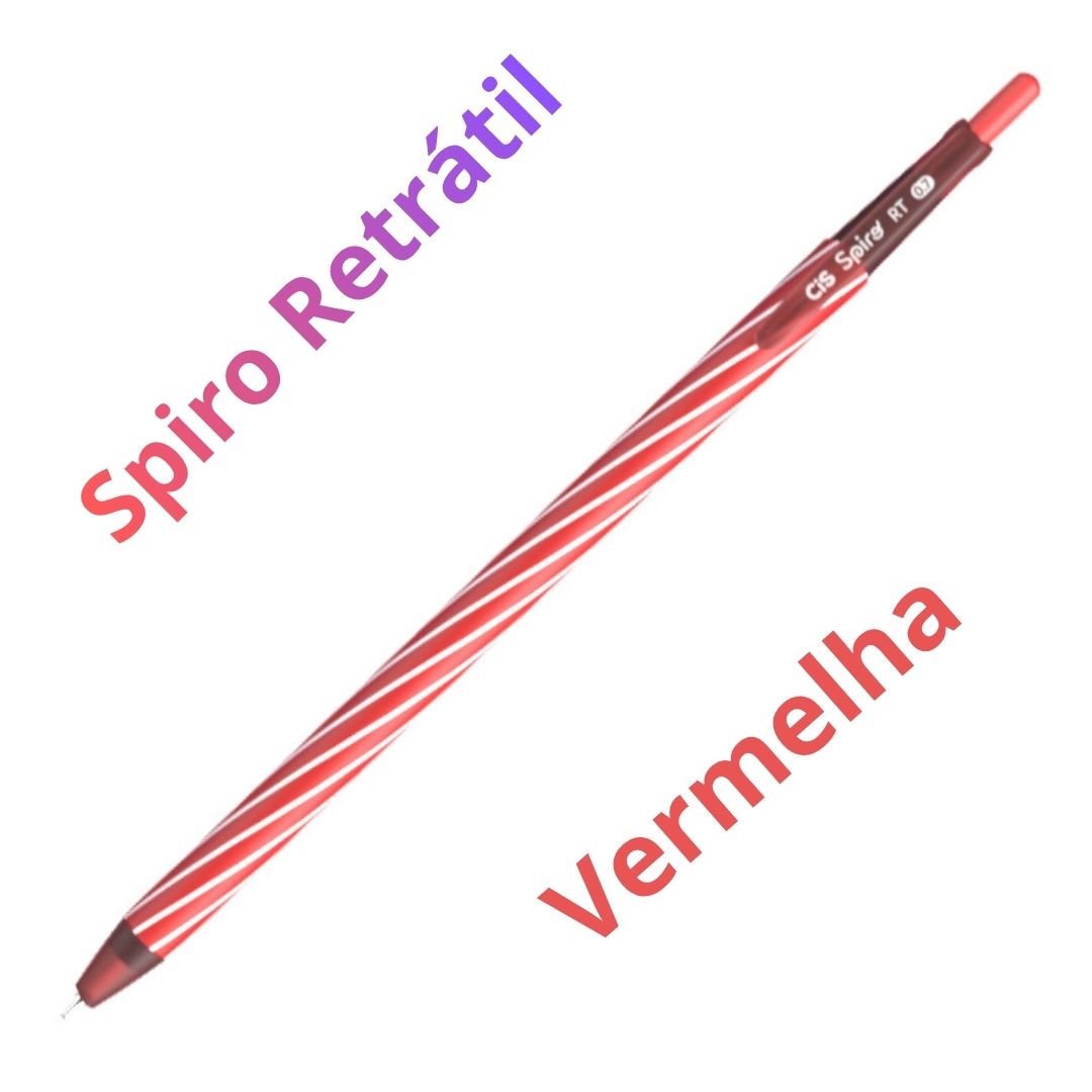 CANETA SPIRO RT 0,7 CIS RETRÁTIL C/12 VERMELHA