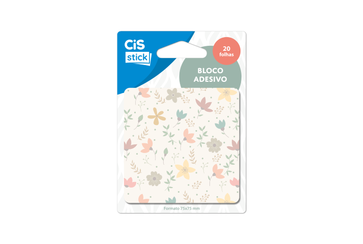 BLOCO ADESIVO 75X75 C/20 STICKY NOTES FLORES