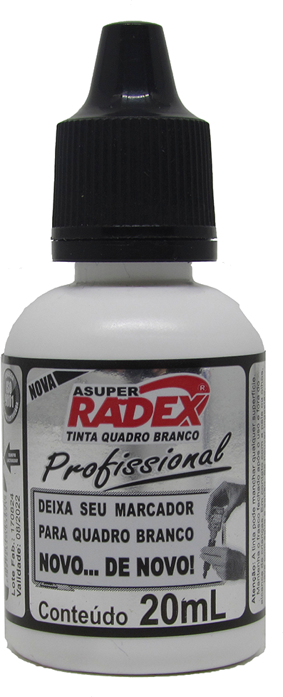 TINTA P/MARCADOR QUADRO BRANCO 20ML RADEX C/12 PT