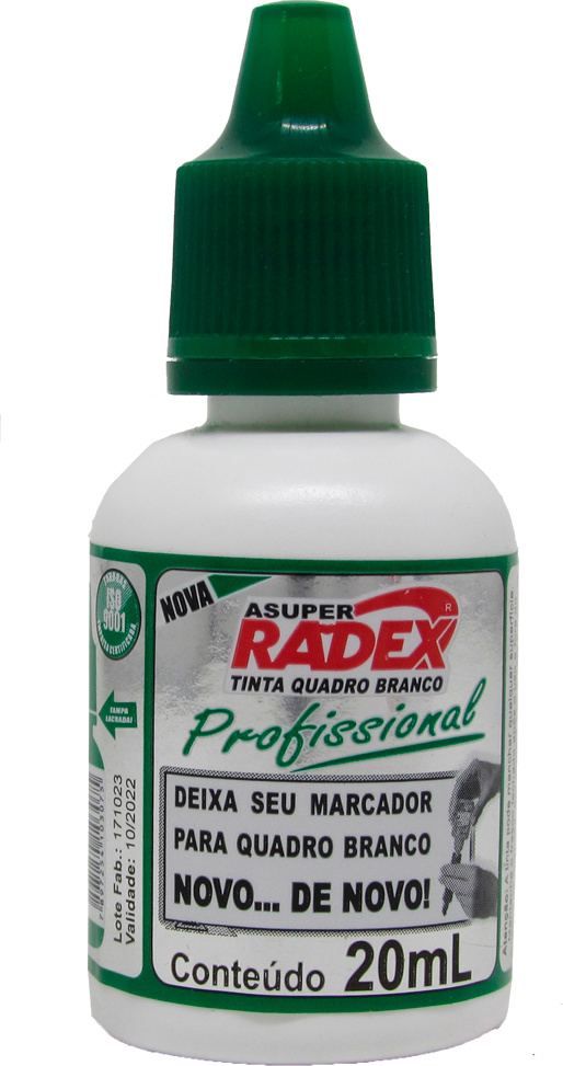 TINTA P/MARCADOR QUADRO BRANCO 20ML RADEX C/12 VD