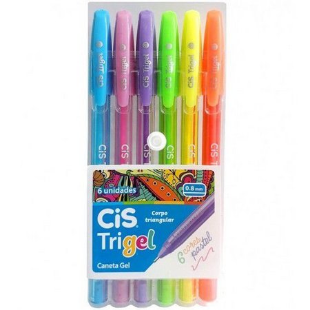 CANETA TRIGEL 0,8 CIS PASTEL C/6 SORT