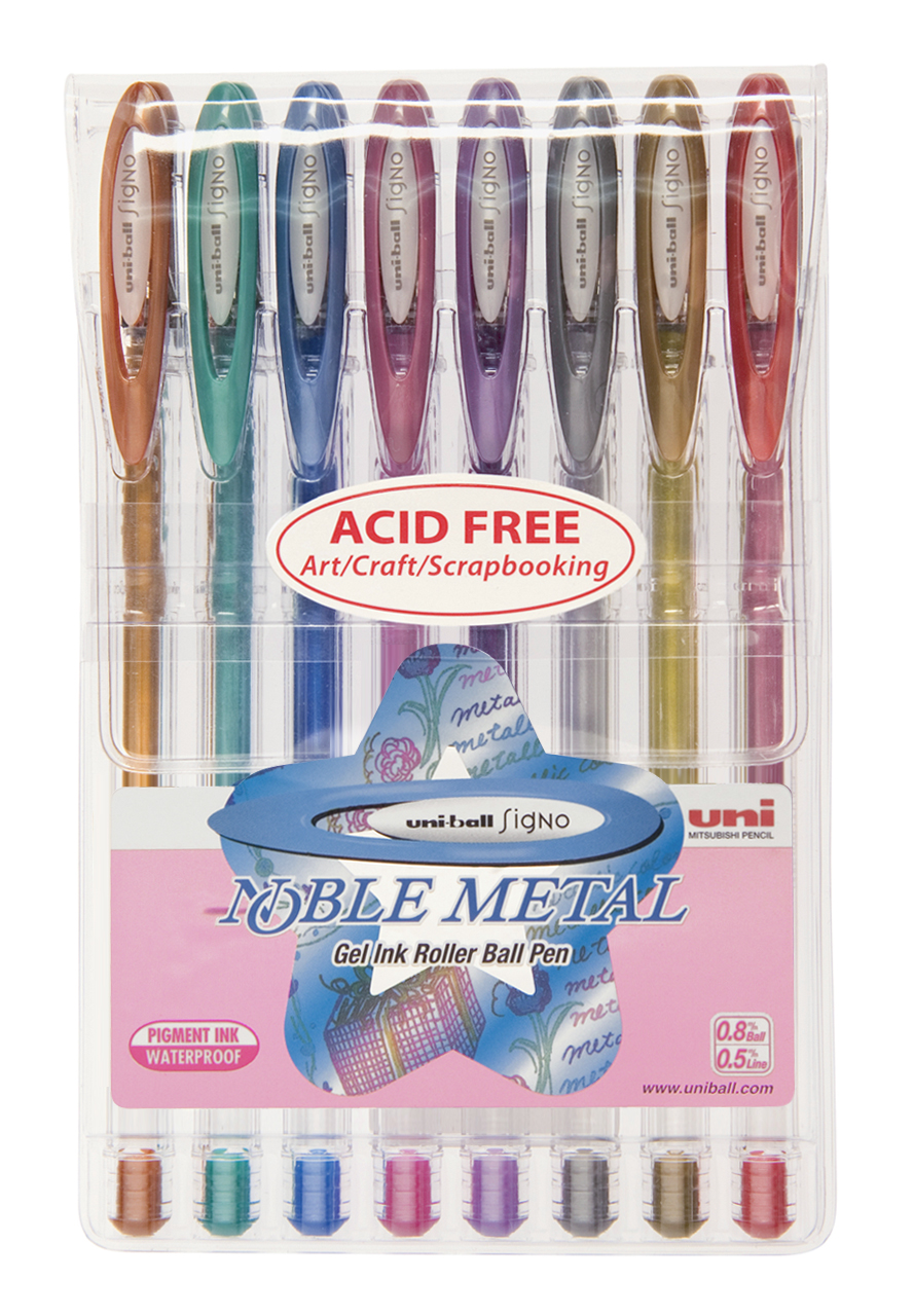 CANETA SIGNO NOBLE METAL 0,8 UNI C/8