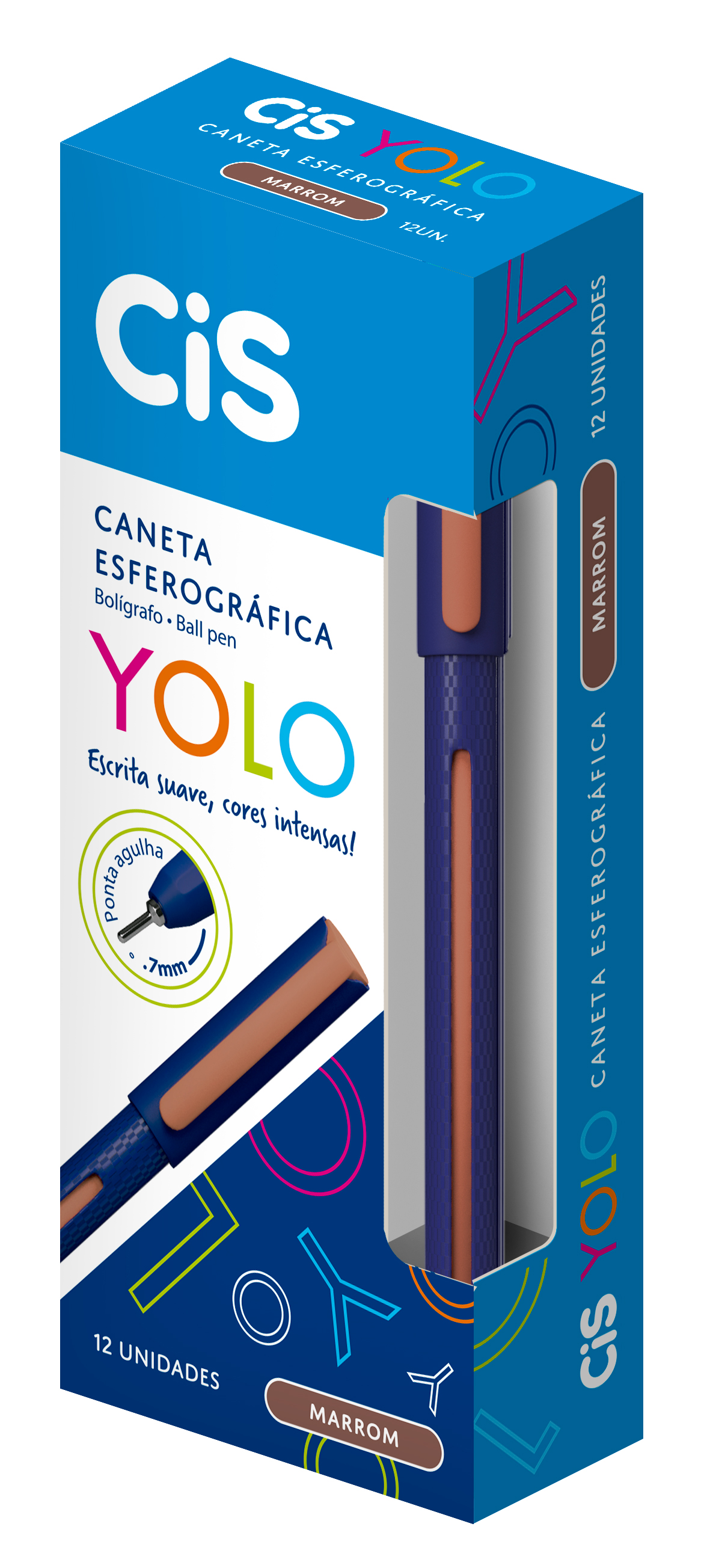 CANETA YOLO 0,7 CIS C/12 MARROM