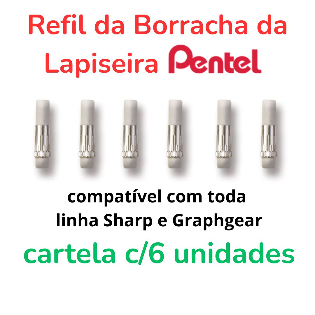 REFIL DA BORRACHA DA LAPISEIRA PENTEL Z2-6 BL.C/6