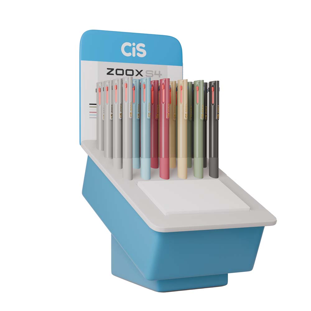 CANETA CIS ZOOX S4 4X1 0,7 DISPLAY C/24 SORTIDO