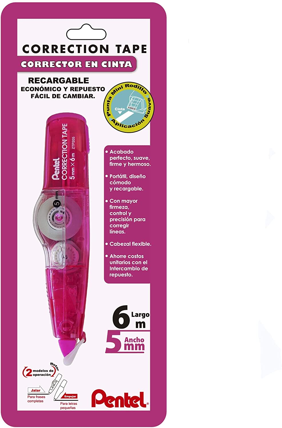 FITA CORRETIVA PENTEL C/1 REFIL ROSA SM/ZTP205R-P